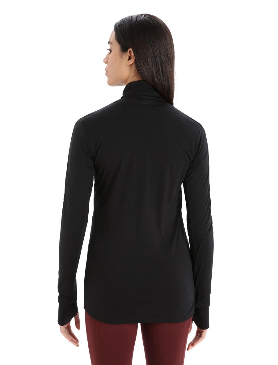 Icebreaker ZoneKnit™ Merino Long Sleeve Zip Női Kapucnis Pulóver Fekete | HU 1668SGLO